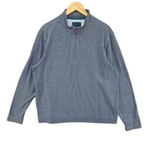 Fairlane Performance Pique 1/4 Zip Mens Grey Cotton Stretch Sweater Sz XL